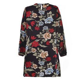 Foral Printed Ladies Plus Size Dresses With Special Front Cutting Design