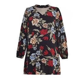 Foral Printed Ladies Plus Size Dresses With Special Front Cutting Design
