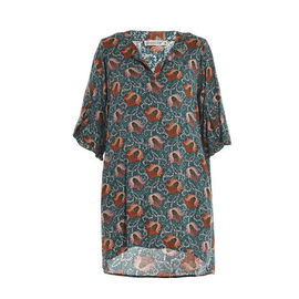 G195033 Ladies V Neck Blouse / Womens Printed Blouses Lightweight Breathable