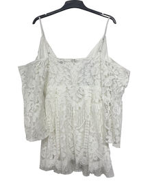 Cold Shoulder Square Neck Womens Casual Summer Dresses Sweet Lace Embroidered Style