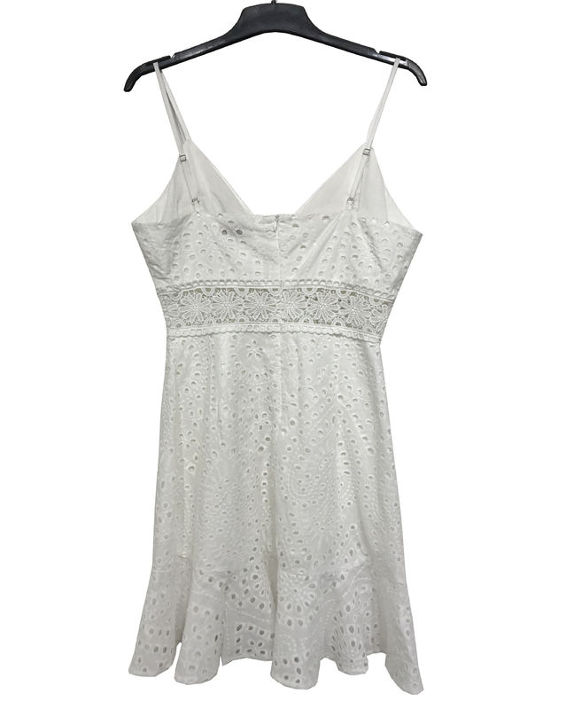 White Custom Womens Dresses / Lace And Embroidered Dress Soft Fabric BS191203